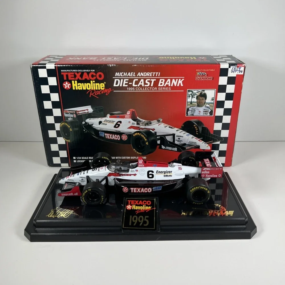 Michael Andretti 1995 Collectors Die‎ Cast Bank 1:24 Scale Texaco Havoline Car
